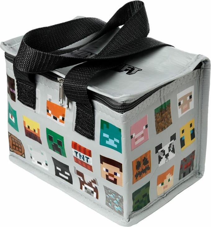 Kleine lunch/sixpack koeltas - Minecraft print - 21 x 15 cm - 4,4 L