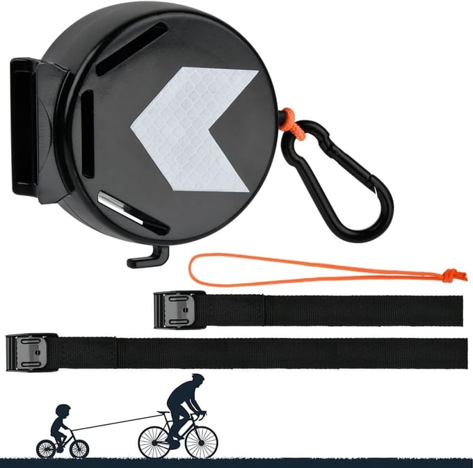 Fiets sleeptouw - 2 meter - Intrekbaar en Elastisch - Nylon en Staal - Voor Kinderen en Volwassenen