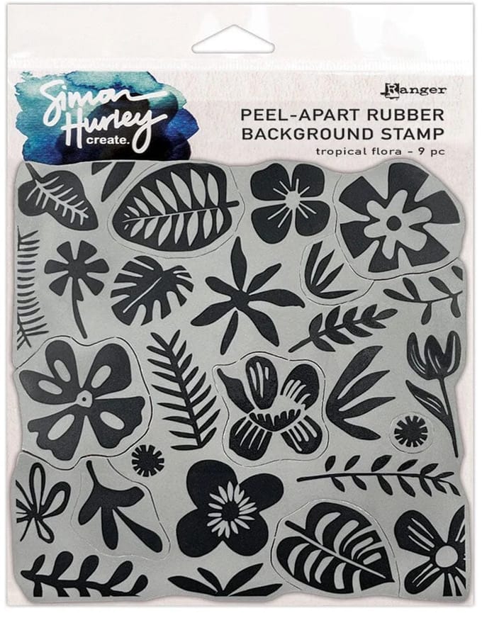 Simon Hurley peel-apart rubber stamp - Tropical flora