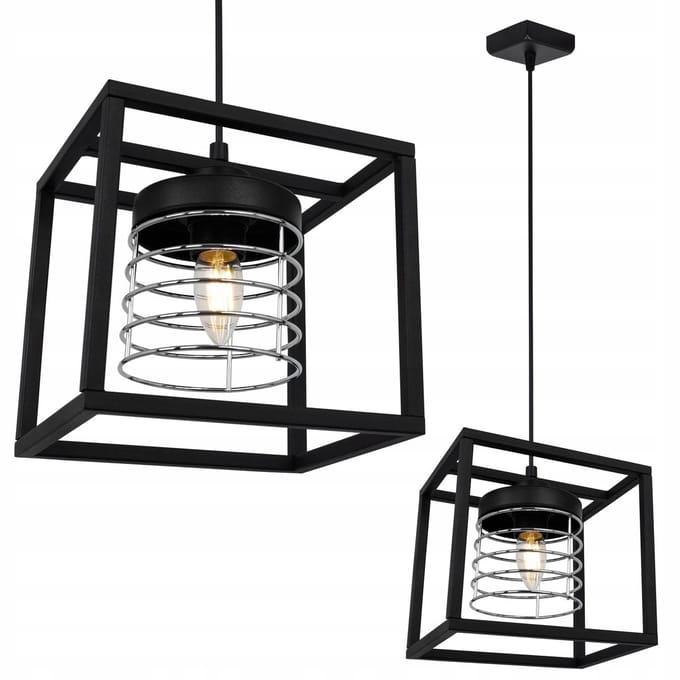 Hanglamp Koio Zwart Metaal naar E27 Loft Stijl