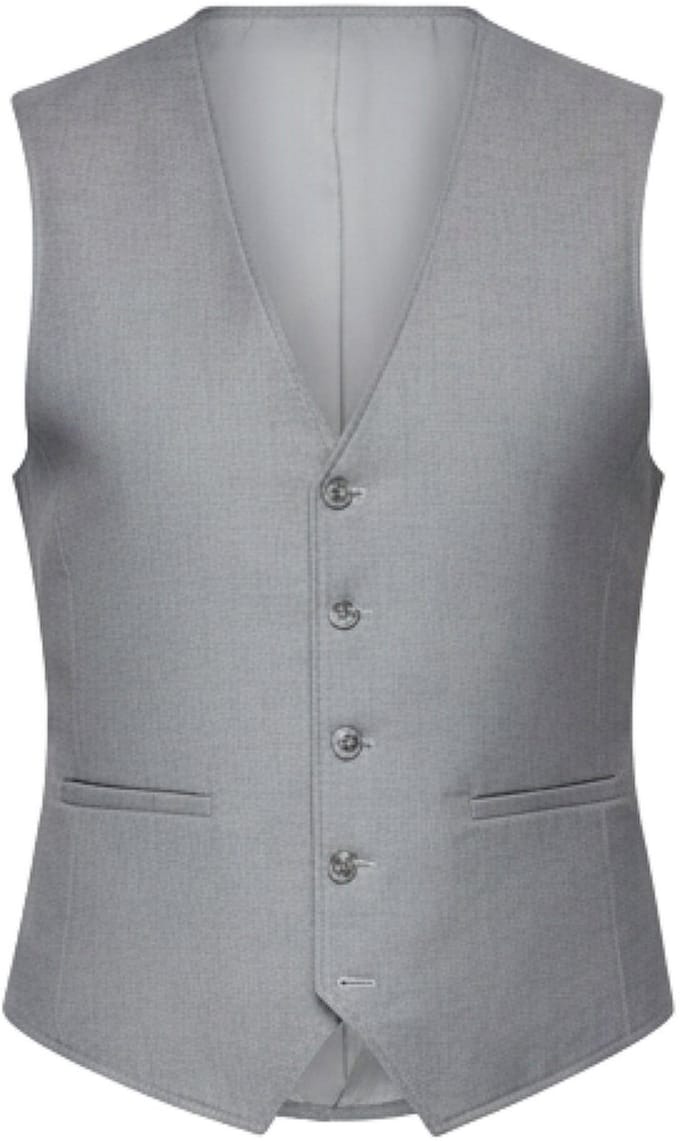 OMBRE Gilet - Slim Fit - Knopen - Effen Grijs M