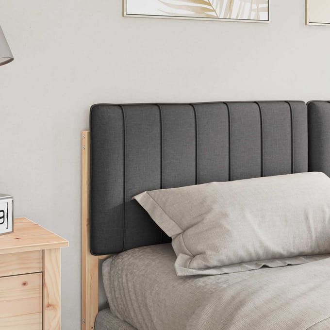 vidaXL - Gestoffeerd - hoofdbord - Bruin - en - Donkergrijs - 150 - cm