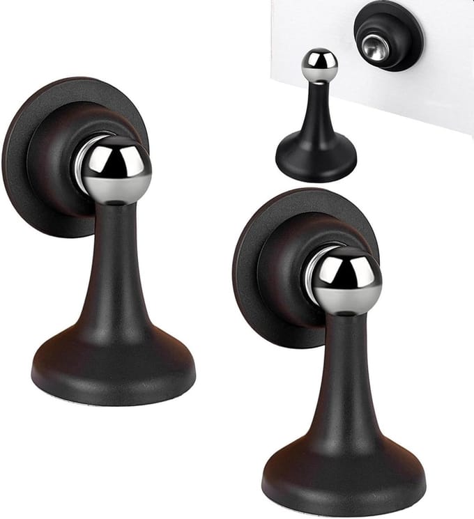 Magneet Deurstopper - Magnetische Deurvanger - Deuren Open Houden - Schadevrije Montage - 95 cm - Grijs