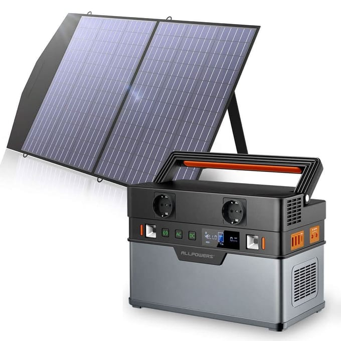 ALLPOWERS Zonnegeneratorset 700W (S700 + SP027 100W zonnepaneel) - S700 + SP027 Zonnepaneel 100W