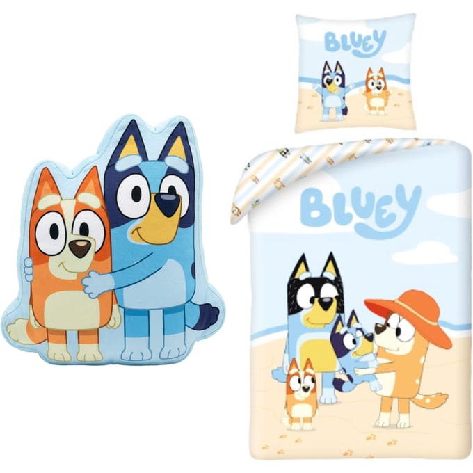 Bluey slaapkamerset; dekbedovertrek en kussen