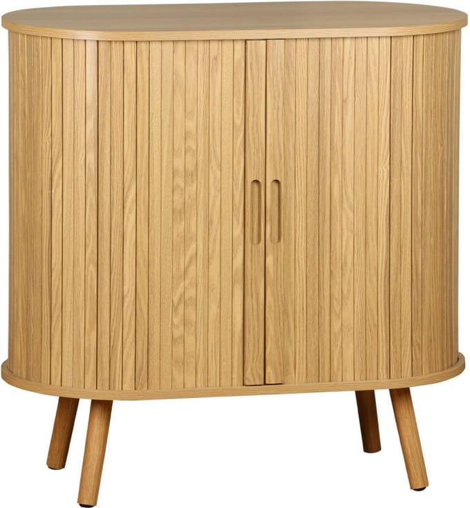 sweeek - Scandinavisch kastje gegroefd houteffect 2 schuifdeuren 80cm - legacy
