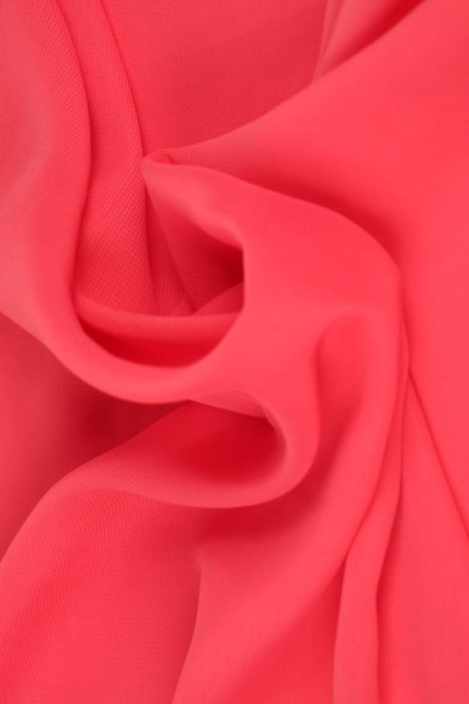 15 meter chiffon stof - Koraalroze - 100% polyester