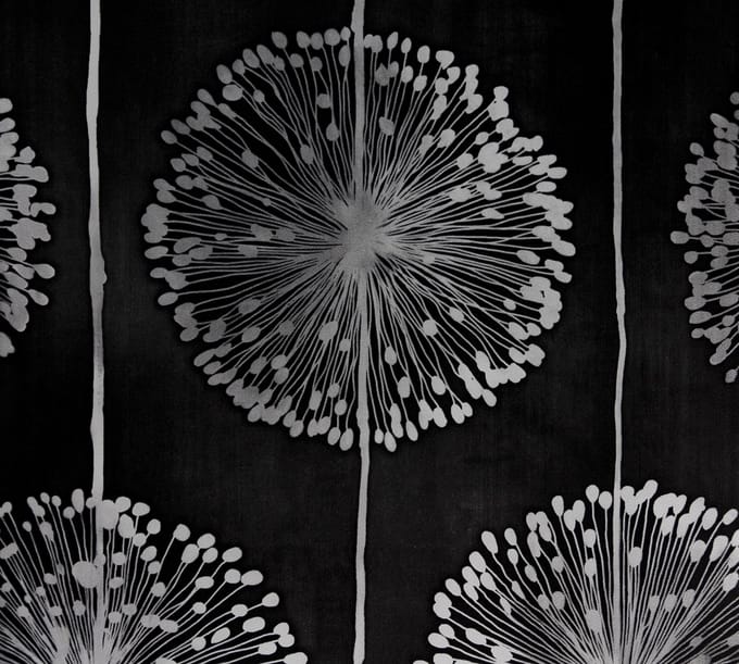 Dutch Wallcoverings Papierbehang bloem - zwart/zilver