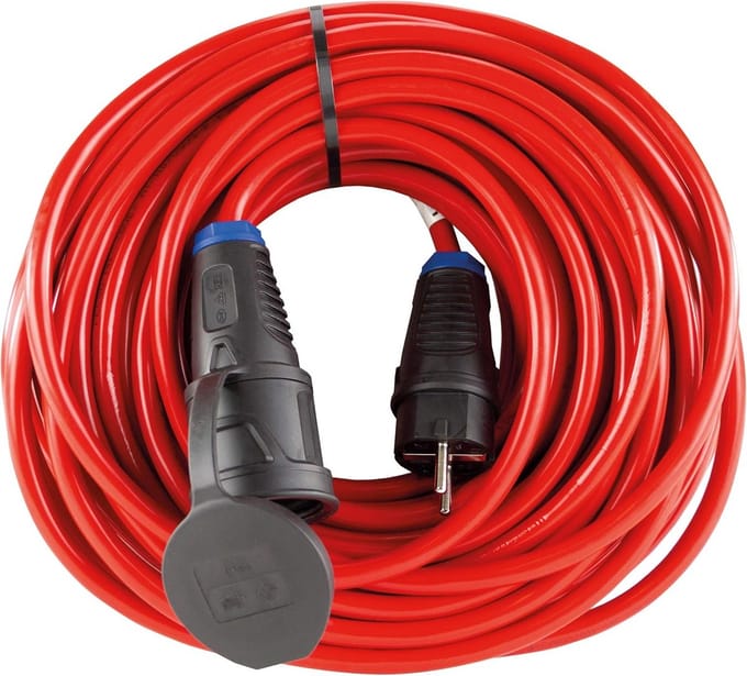 Verlengsnoer Buiten - Stroomkabel - Buiten Gebruik - Hoge Belastbaarheid - 25 Meter - Rood