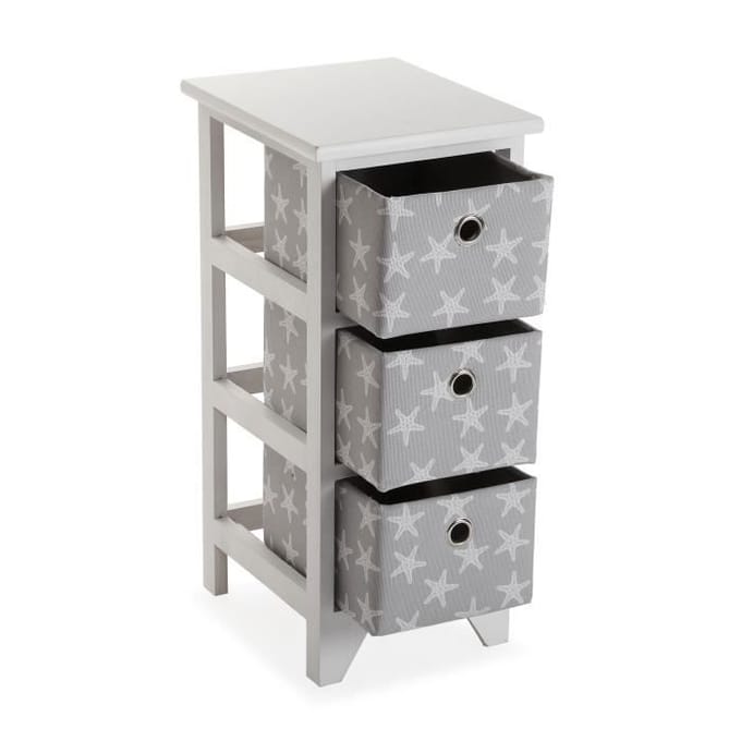 Meuble de salle de bain - VERSA - Starfish - Bois - Gris - 58 x 29 x 23 cm gris