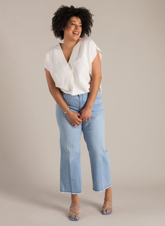 YEST CURVE Nilia Bottoms - Light Denim Bleached - maat X-0(44)
