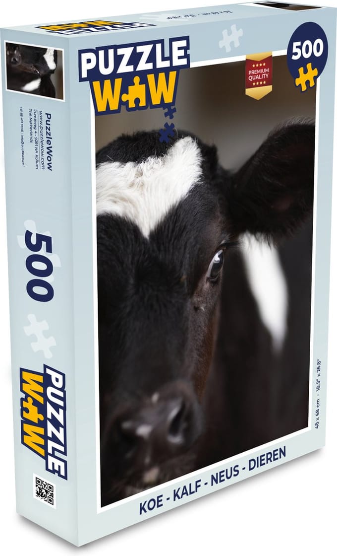 Puzzel Koe - Kalf - Neus - Dieren - Legpuzzel - Puzzel 500 stukjes