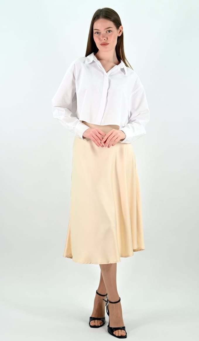 YesMooi - Satijnen Midirok - Parelmoer - M (38)