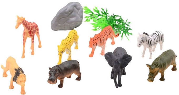 Johntoy wilde dieren speelgoedset - 10 stuks - Animal World.