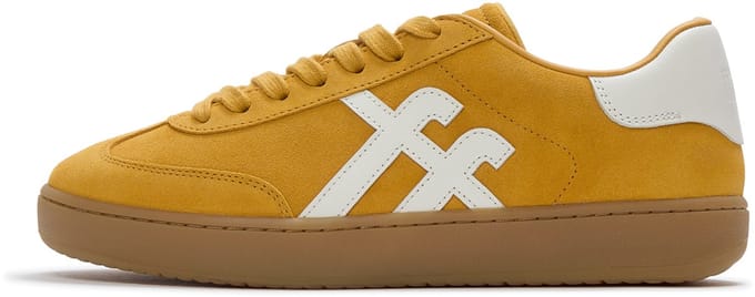 FitFlop The Dash T-Toe Suede Sneakers GEEL - Maat 43