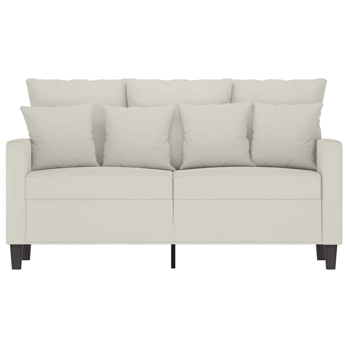 vidaXL - Tweezitsbank - 120 - cm - fluweel - crèmekleurig