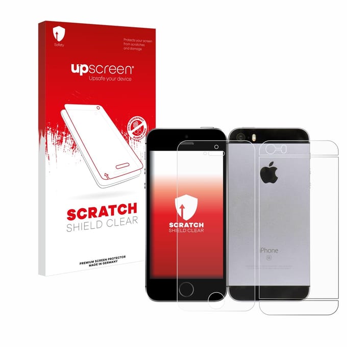 upscreen - Screenprotector voor Apple iPhone SE 2016 (Voor+Achter) - Folie Beschermfolie transparant