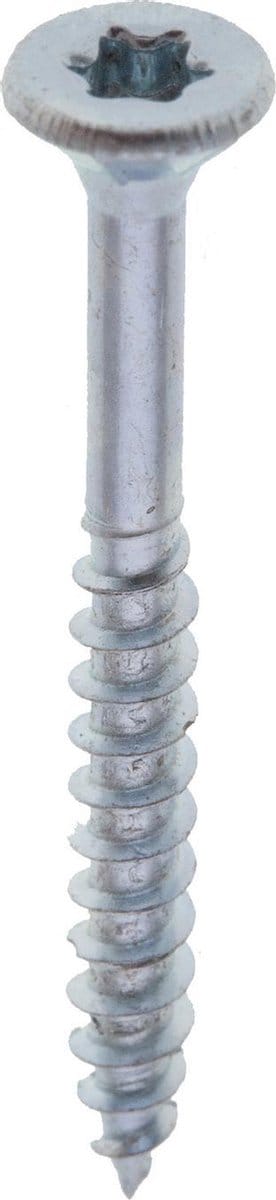 Hout schroef. platkop-torx. 6x60mm. lang. 8 stuks. verzinkt. Ifix.