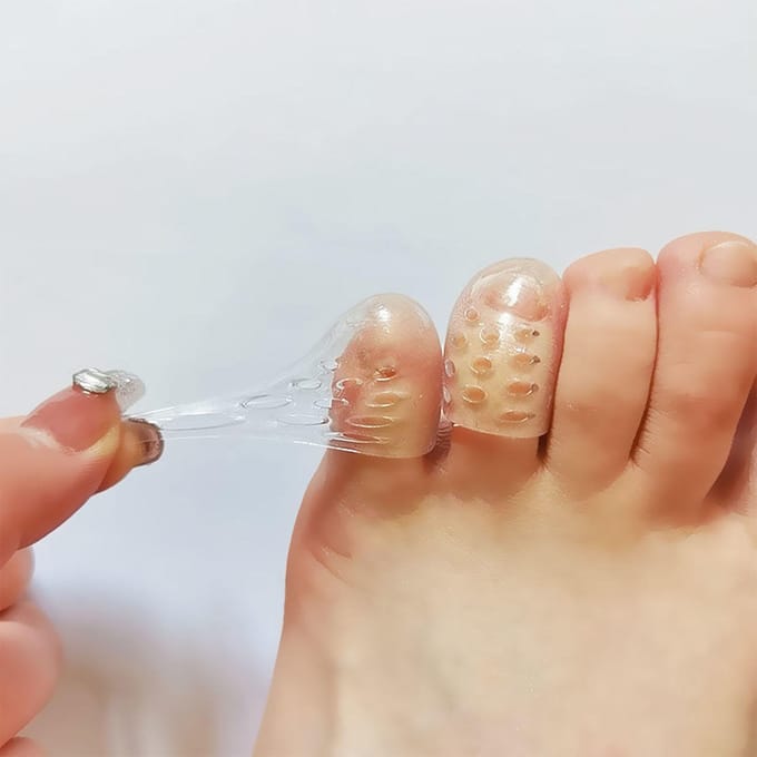 Lot de 10 protège-orteils respirants et transparents en silicone pour callosités white