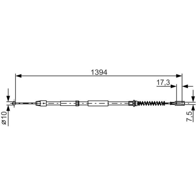 Kabel, parkeerrem BOSCH 1 987 482 033 links