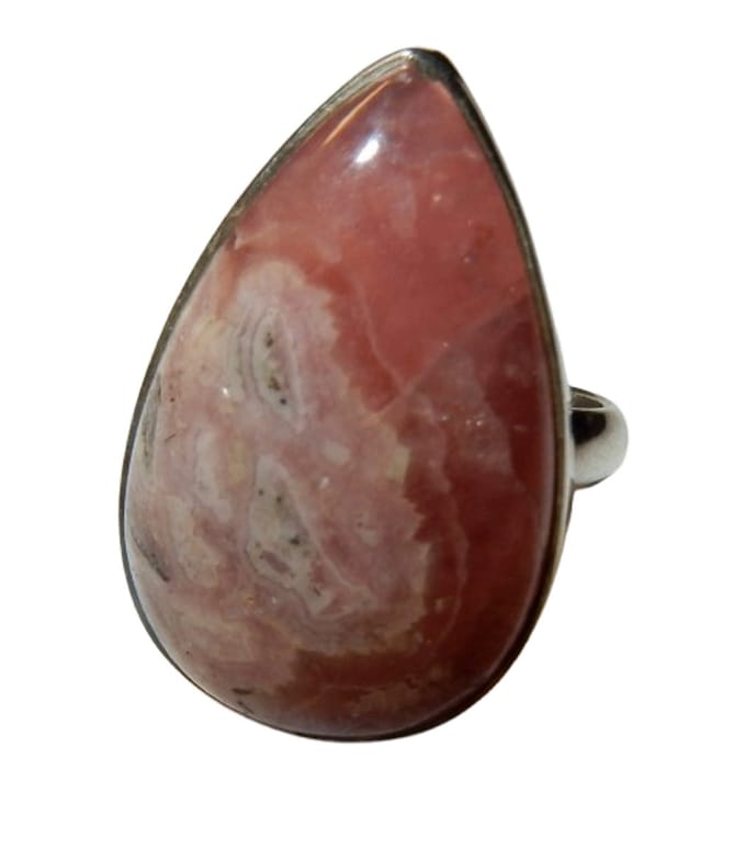 Zilveren Rhodochrosiet Ring Mt. 18