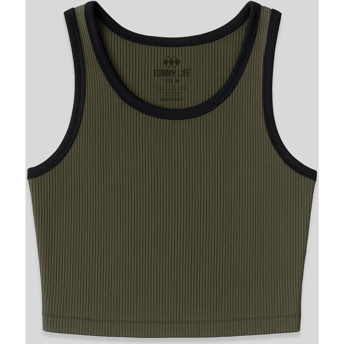 Geribbelde Mouwloze Crop Top