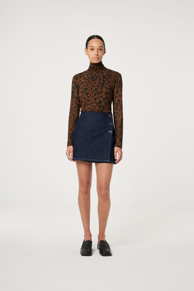 Fabienne Chapot Cara Skirt Rinsed Maat: 44 | Mini Rokken Outlet | Dames | Blauw