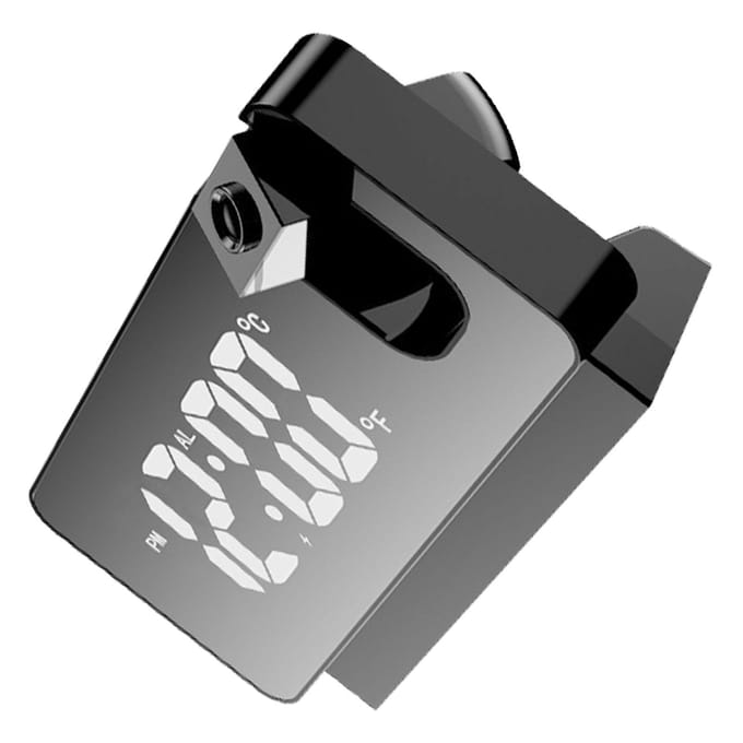 Projectie Wekker 360 Graden Flexibel Instelbaar Creatieve LED Spiegel Digitale Klok met zwart