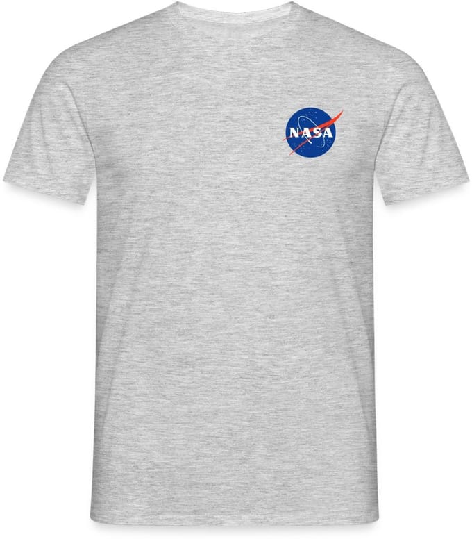 NASA Klassiek Logo Als Borstlogo T-Shirt Heren