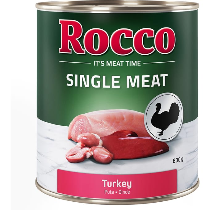 Voordeelpakket Rocco Single Meat 12 x 800 g Hondenvoer - Kalkoen