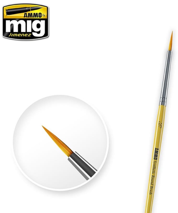 AMMO by Mig Jimenez Hobbypenseel - MIG 8612 2/0 Synthetic Round Brush Penseel