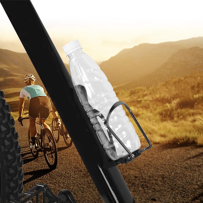 Alliage d'aluminium Réglable Porte-bouteille d'eau de vélo Cyclisme Vélo Support de montage Accessoire Noir noir