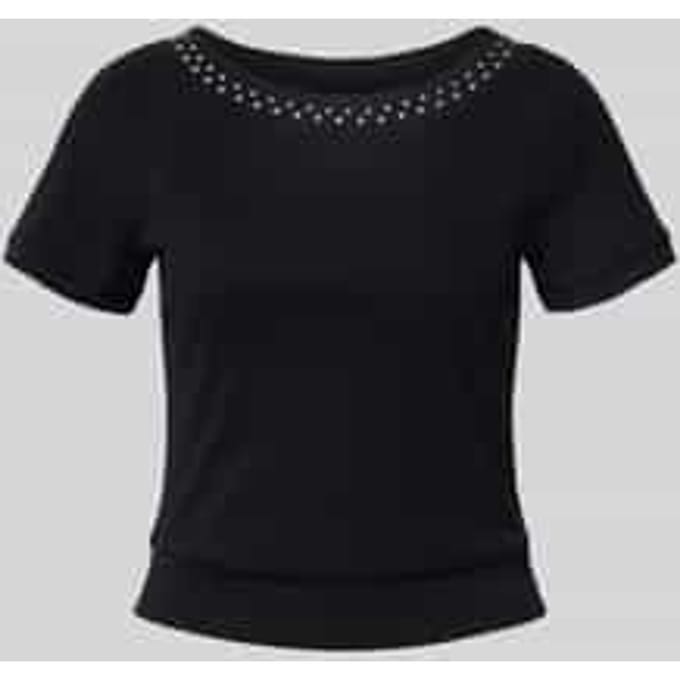 T-shirt met studs en ronde hals