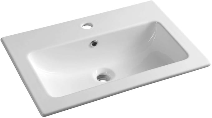 Sapho Wastafels - Wastafel 60x40 cm, met overloop, kraangat, wit 44060