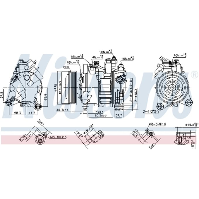 Compressor, airconditioner NISSENS 890397