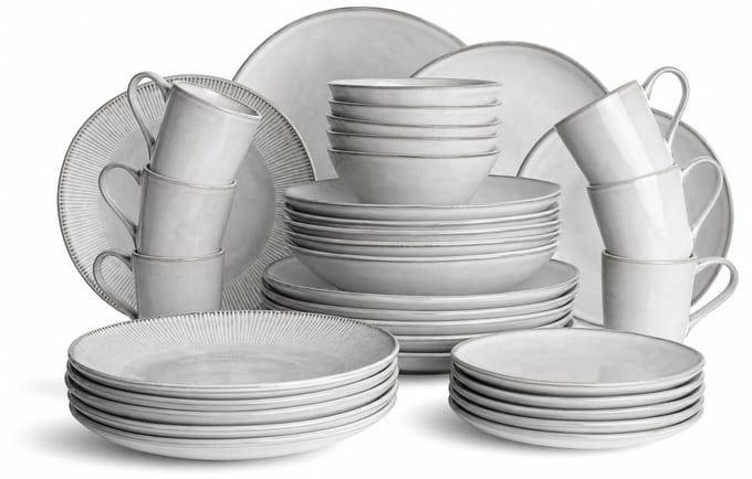 Dutch Rose Organic Dutch Rose Set 54 Delig Servies Wit