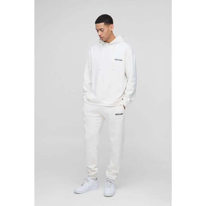 Oversized Ofcl Men's Hooded Trainingspak | Ecru | Size Medium