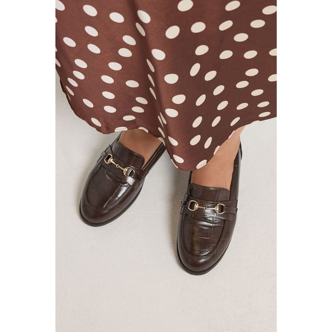 Yours Chocoladebruine Crocsnaffle Loafers In Brede Epasvormsize 37EEE