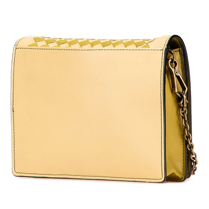 Tweedekans Nappa Intrecciato Studded Wallet On Chain