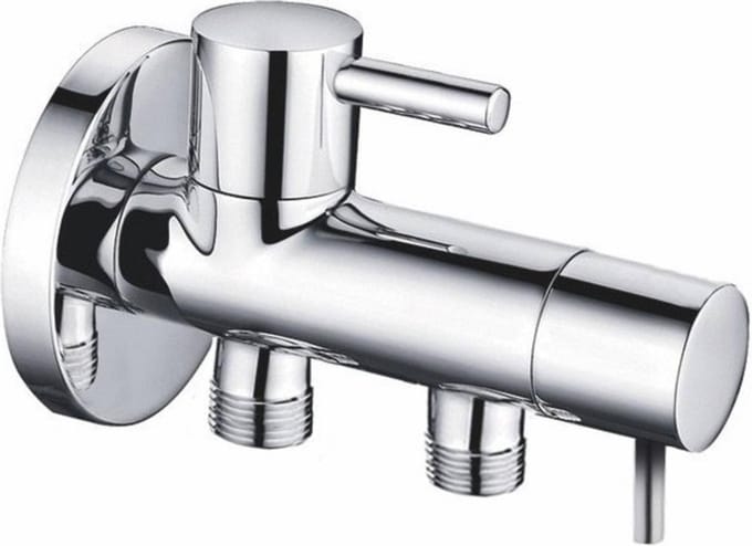 Saqu Dubbele Hoekstopkraan 1/2" . 3/8" . 3/8" Chroom