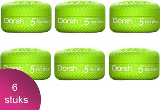Dorsh Haar Wax D5 Mat Wax Zero Shine 6 Verpakking - 150ml