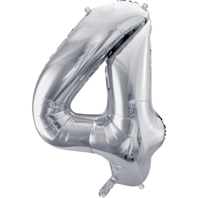 Cijfer 4 (86 cm) - Zilver