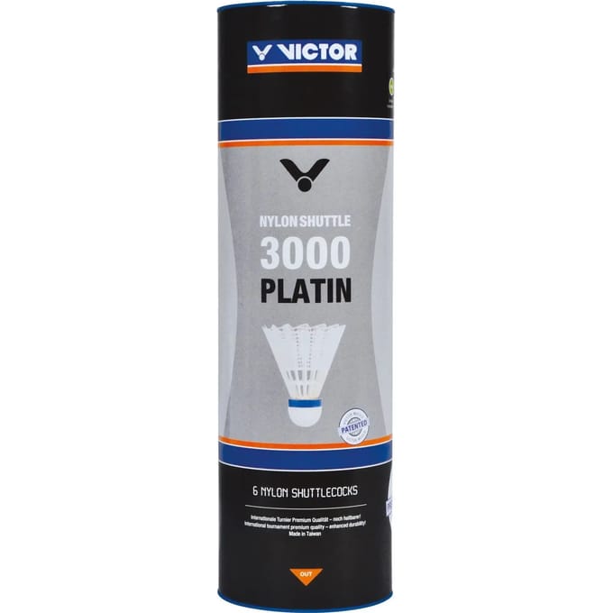 Buis met 6 badminton shuttles Victor 3000 Platin