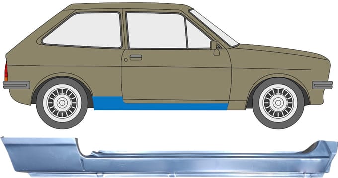 Volledige dorpel voor Ford Fiesta 1976-1983 / Rechts
