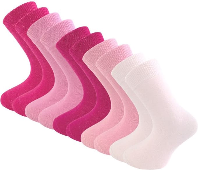 10 paar Meisjessokken - SQOTTON® - Roze - Maat 19-22