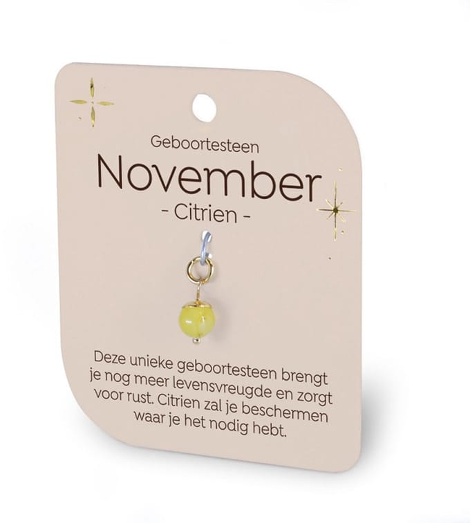 Gouden Charm - Geboortesteen - November