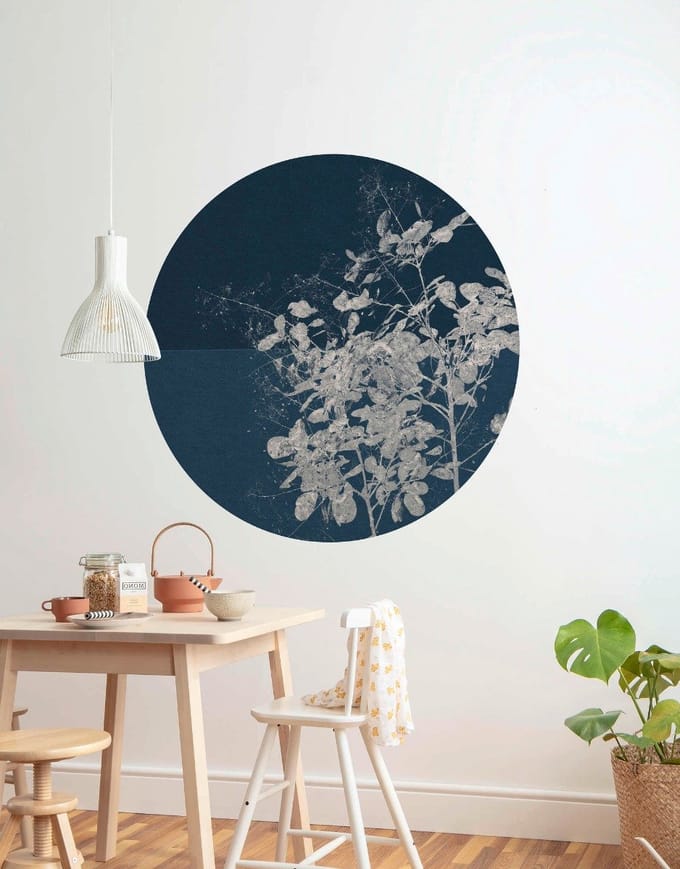 Fotobehang - Branch 125x125cm - Rond - Vliesbehang - Zelfklevend