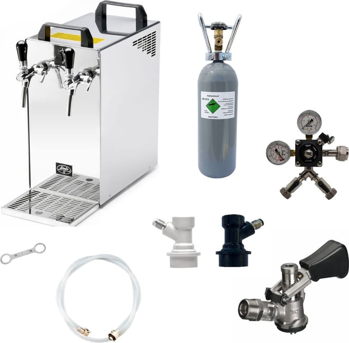 Complete set - Biertap - Kontakt 40 - 2-kraans, 50 liter/u - met Stekkerkoppeling NC en Fustkoppeling Type D