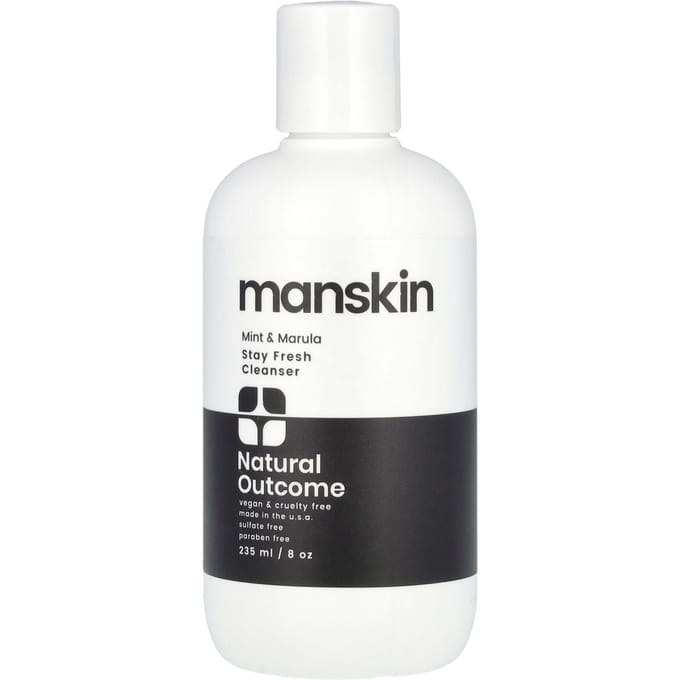 Natural Outcome, Manskin, Stay Fresh Cleanser, Mint & Marula, 8 oz (236 ml) white