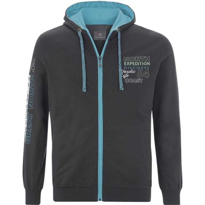 Jan Vanderstorm herren Sweatvest - 80/82 - donkergrijs - Plus Size